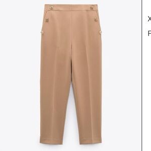 Straight leg pant with metal button